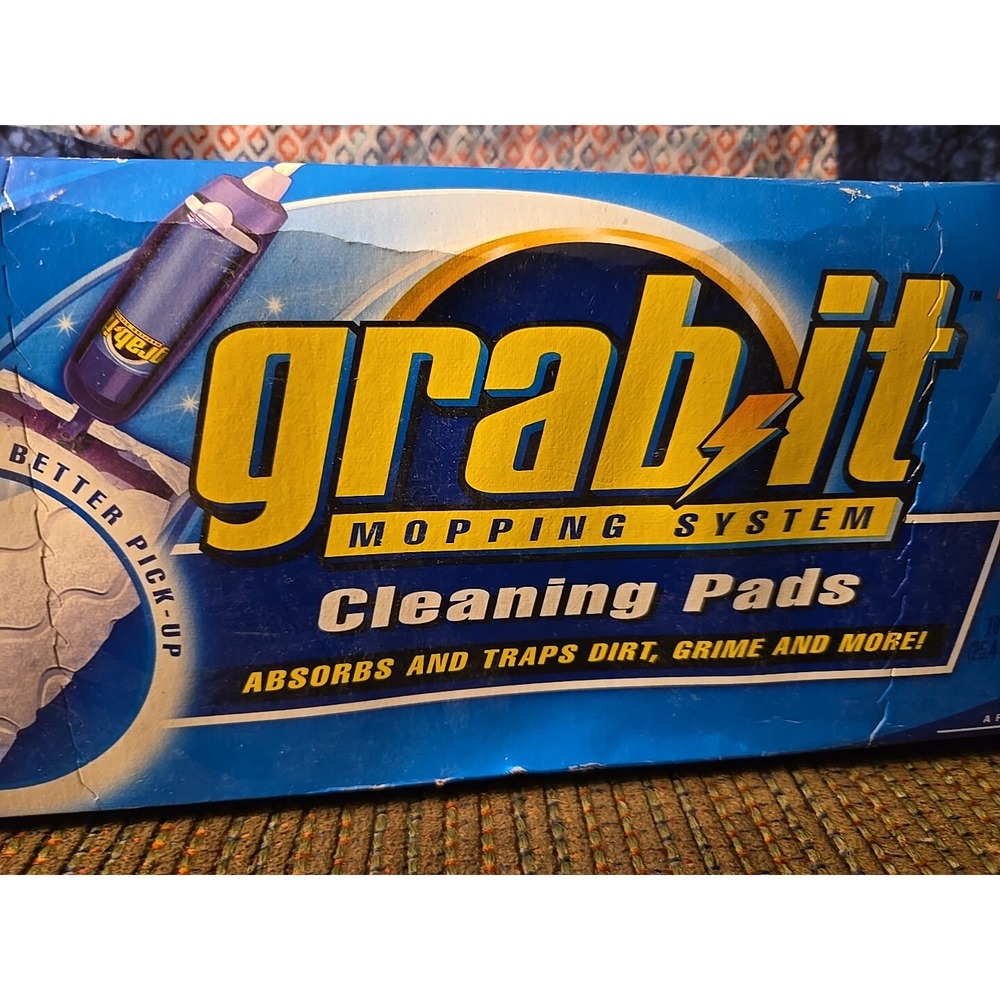 New GRAB IT Mopping System Cleaning Refill Pads Box of 12 Discontinued - Picture 2 of 4